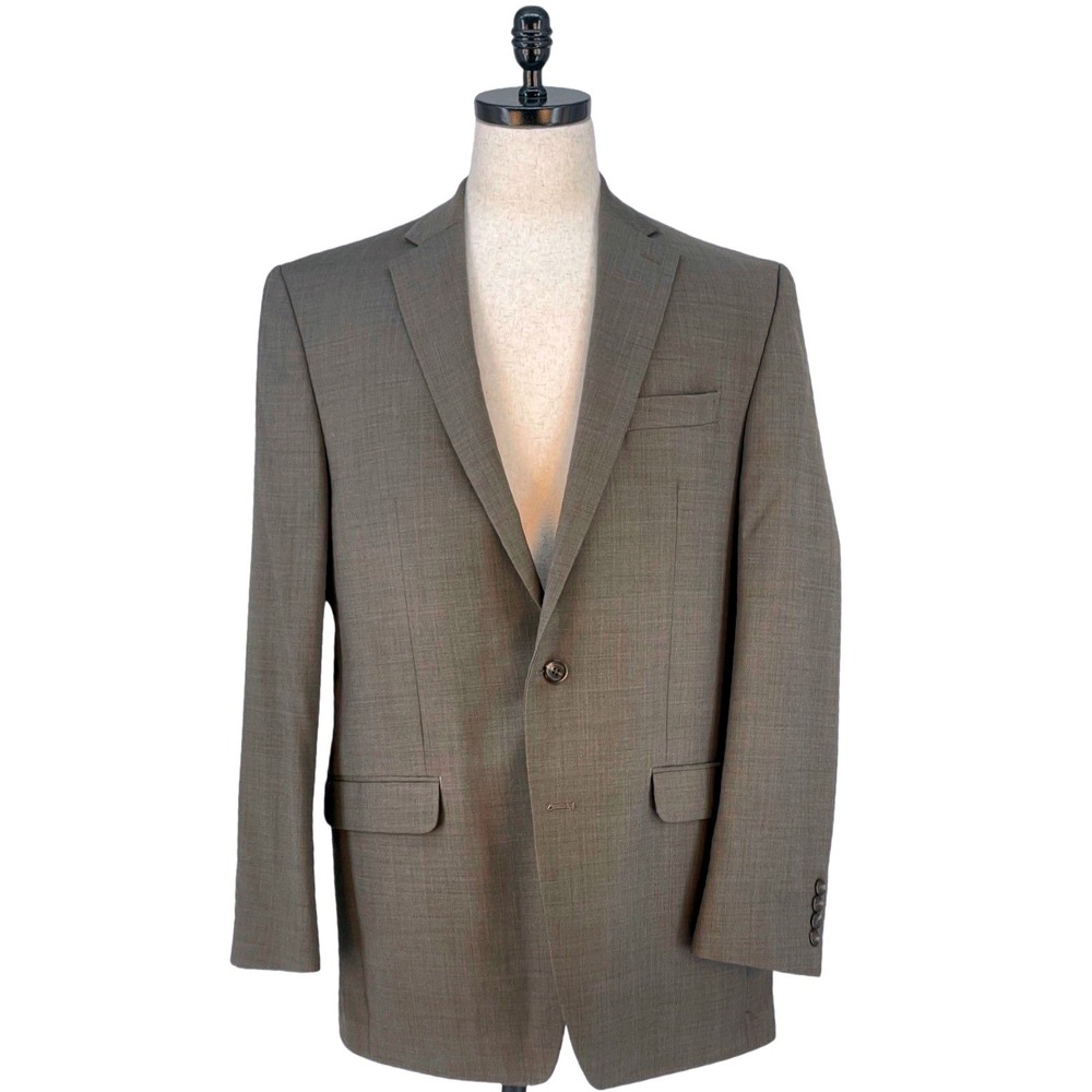 Lauren Ralph Lauren 46L Brown Bird's Eye Jacket Blazer Sport Coat Executive Luxe